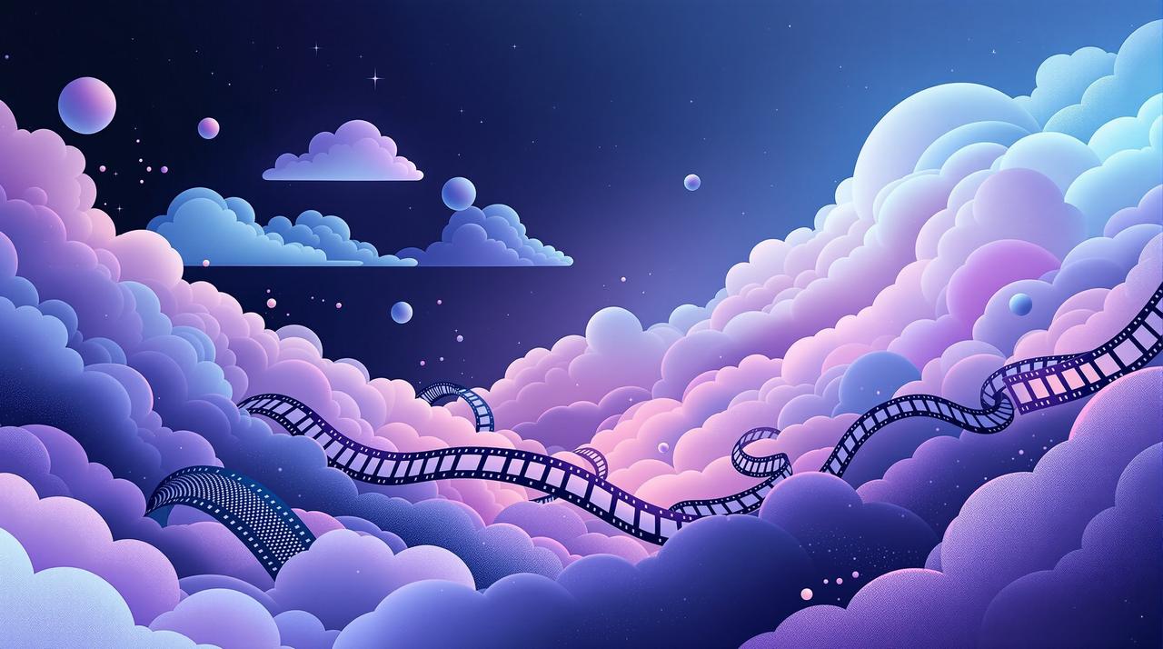 男同网站在线 - 云端影院概念插画